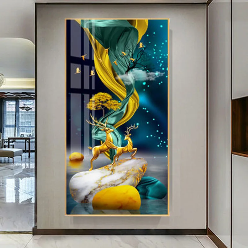 wall painting with glass frame