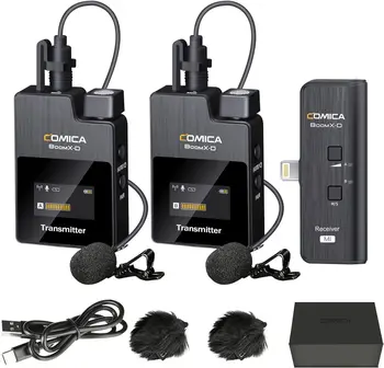Comica BoomX-D MI2 2.4G Wireless Microphone for iPhone Video Recording Interview Vlog YouTube Facebook Tiktok Livestream