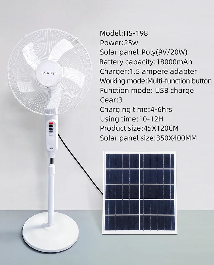 Cooling Rechargeable Solar Fan Solar Stand Fan Solar Table Fan With