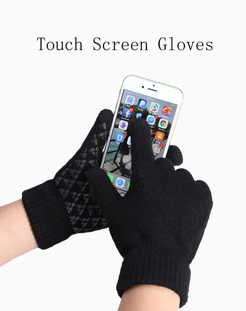 Cheap Touch Screen Gloves Soft Winter Women Knit Acrylic Glove Thick