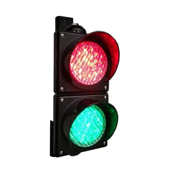 Traffic Stroke Light 2 Units 100mm Mini Plastic Housing LED Red and Green Traffic Lights (with Spider Web Lens) Semaphore