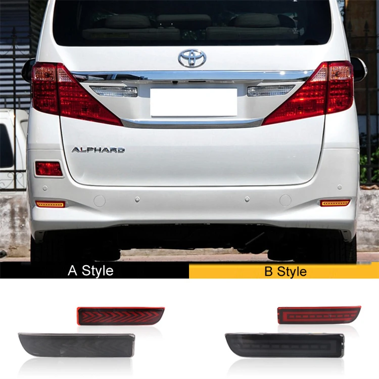 Toyota Alphard Estima Wish Reflector Rear Bumper Reflector LED Tail Light Brake Rear Bumper Reflector Lamp I.1210431164