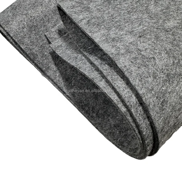 High Density black gray thin thick polyester needle punch felt 8mm 9mm 10mm heated carpet felt durable carpet felt underlay