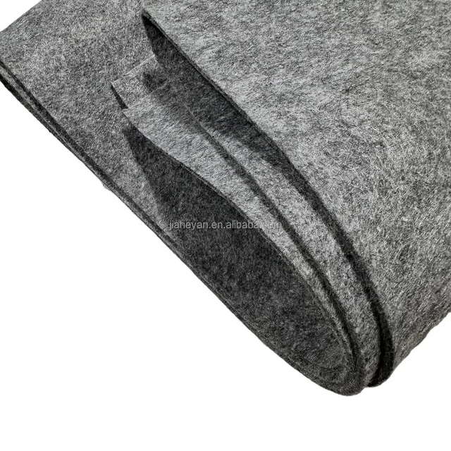 High Density black grey thin thick polyester needle punch felt 8mm 9mm 10mm heated carpet felt durable carpet felt underlay
