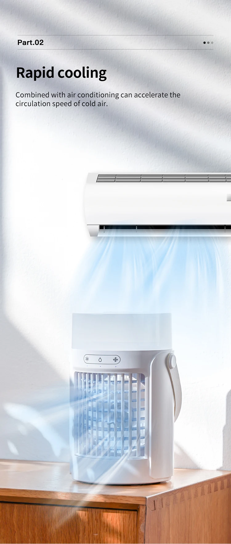 IMYCOO New Arrivals Rechargeable Ice Water Air Conditioner Fan Portable ...