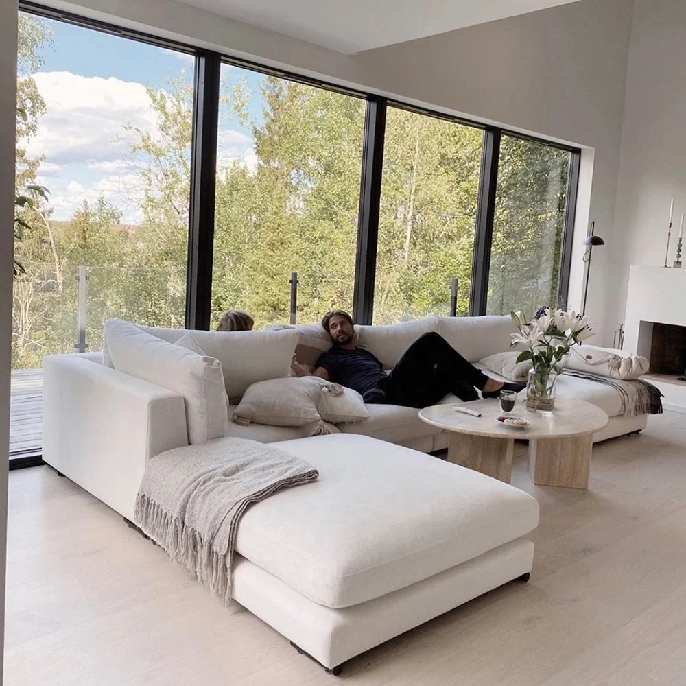 Luxury Large Sofa Set Furniture Customize White Couch U Shaped Modular Sectional Sofa Couch