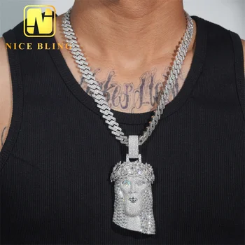 Customized Hip Hop Jewelry Fashion Charms Moissanite Gold Plated Pendant Necklace for Men Women