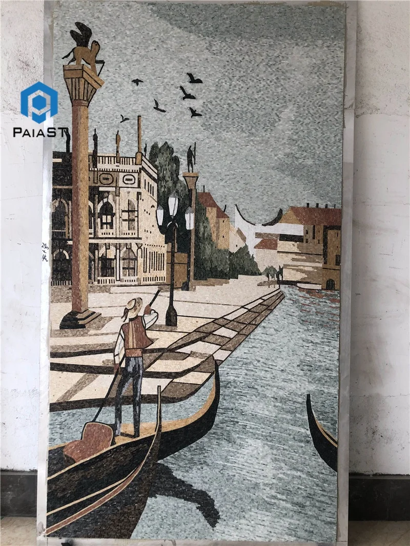 product white gold black marble wall stone art tiles mosaic for sale-3