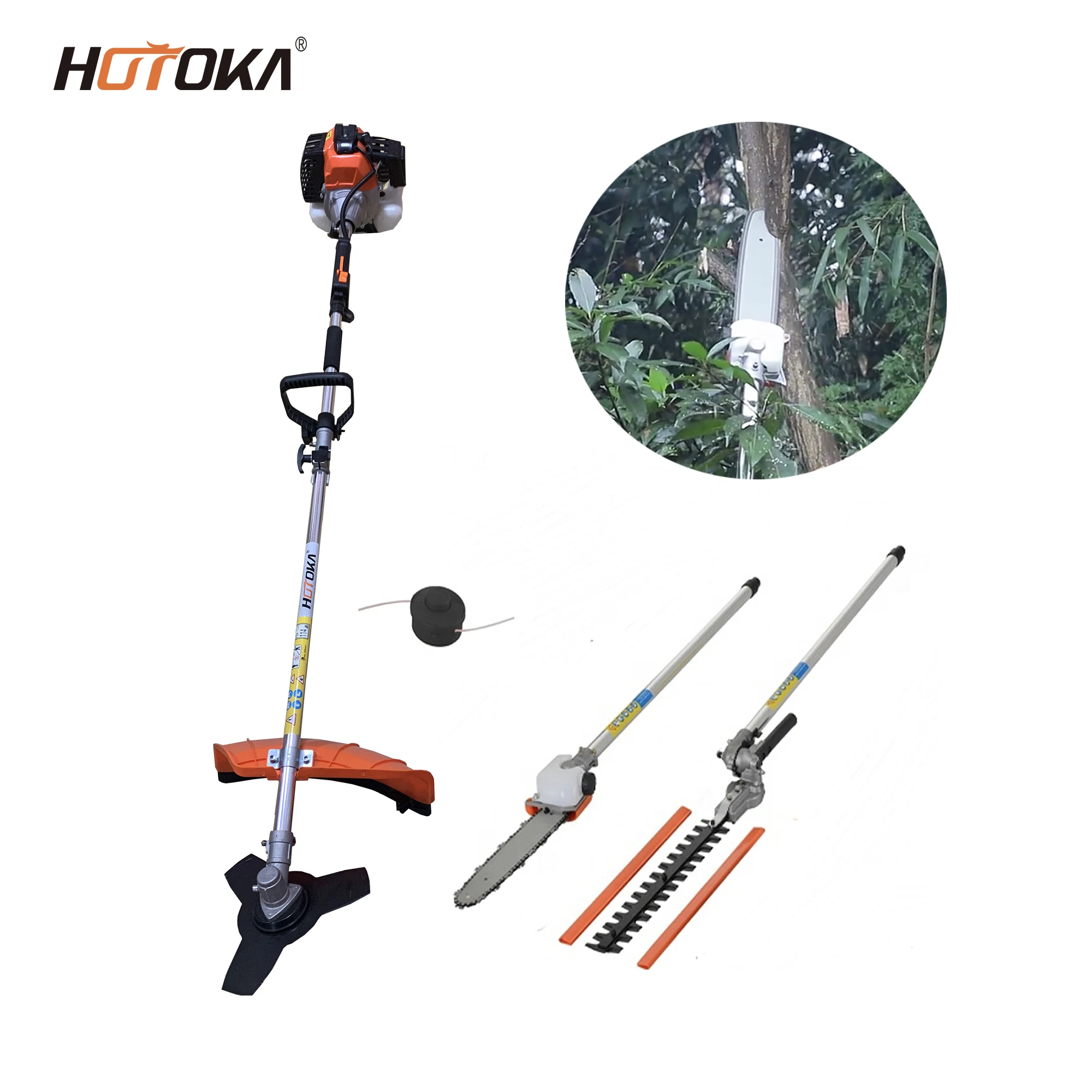 Multifunction Shoulder Type Grass Trimmer 52cc Gasoline Petrol  Brush Cutter Machine