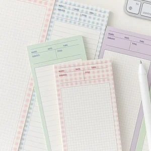 2026 Wholesale Custom Colorful Top Glue Memo Pad Notepad Daily Weekly Notepad with Loose-leaf Binding PVC and Fabric Cover