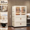 80cm-2layers+double door+Transparent White