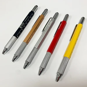 6 in 1 Multi-Function Tool Pen Metal Ballpoint Pen With  Custom Logo Multi Tool Pen with Ruler Level  Screwdriver Touch Screen