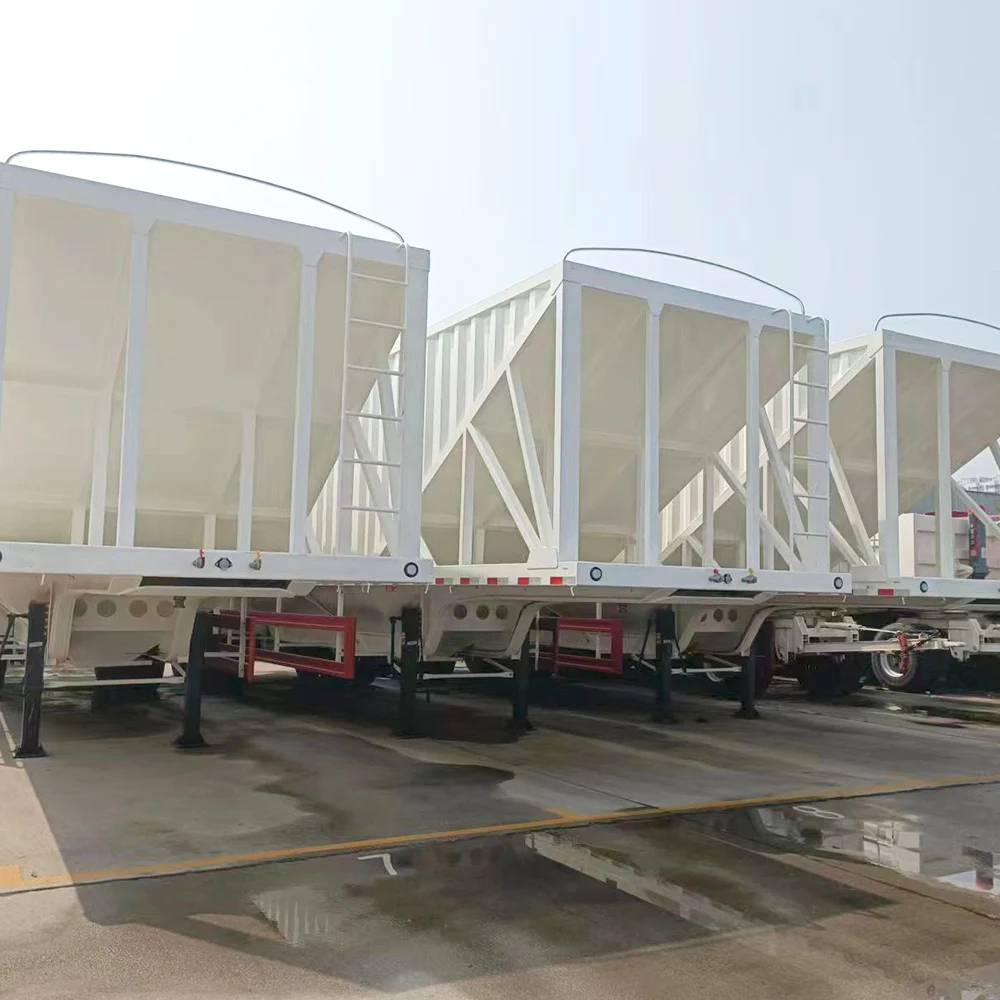 2 Axles Hopper Bottom Steel Semi-Trailers for Grain Cargo Transport Silo Type-Available for Sale