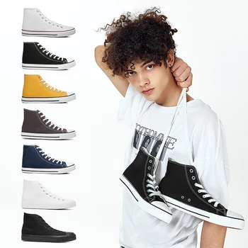 2022 New Arrival Women's Classic High Top Canvas Sneakers Trending White Casual Skateboarding Shoes for men Custom Sneakers OEM
