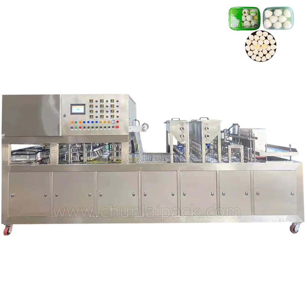 Salted Quail Eggs Counting Packing Brine Liquid Filling Tray Sealing Machine