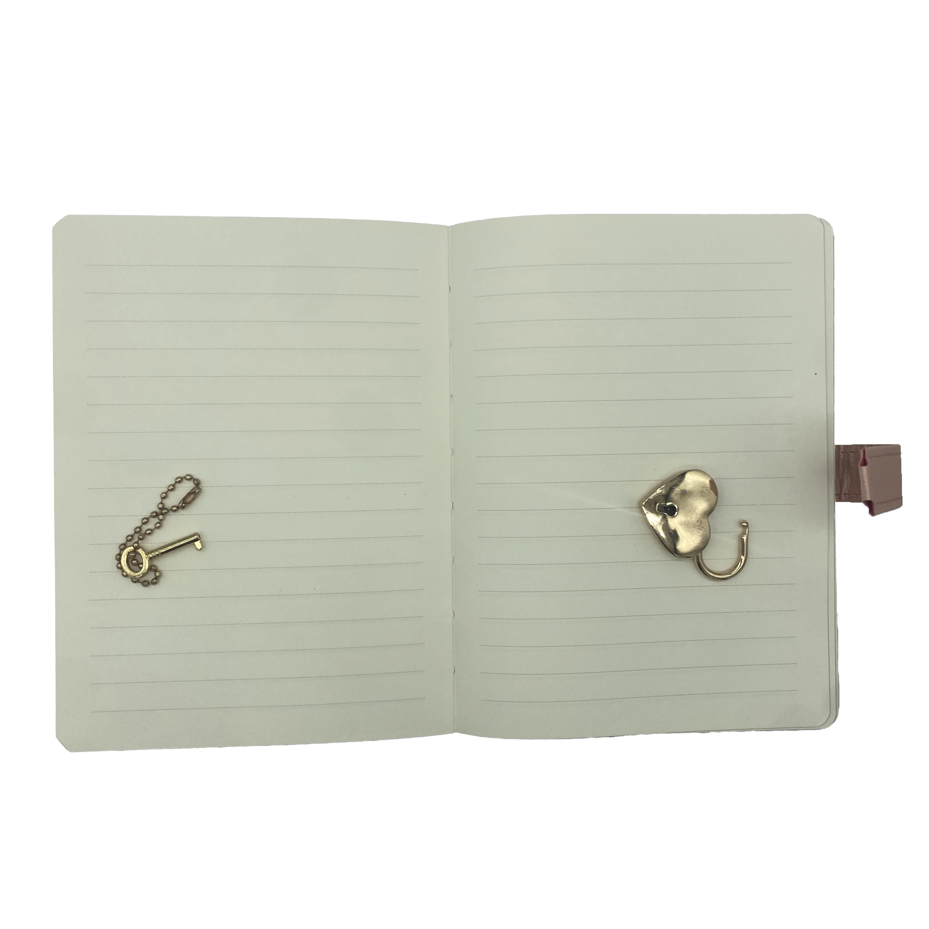 Personalized Full Customization Love Lock and Key PU Leather Student Gift Box Packing Diary Notebook A5 B6 Paper