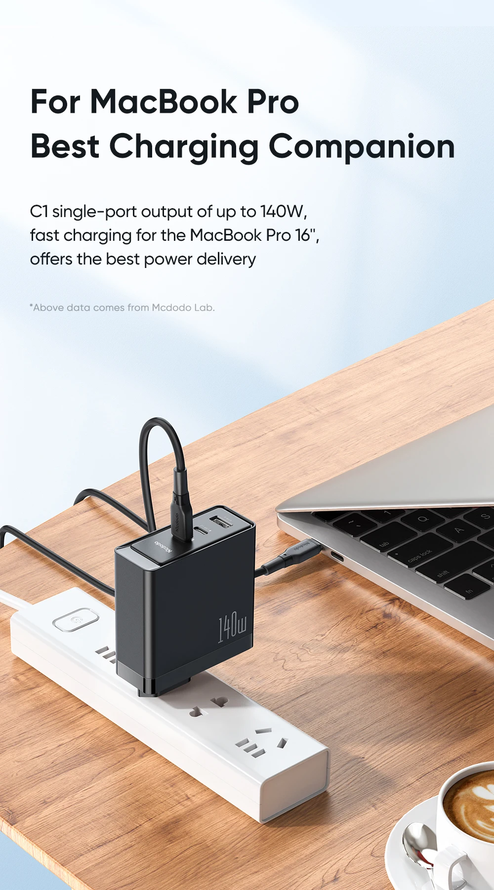 Mcdodo 140W USB C Wall Charger with 240W Cable - Fast Charge