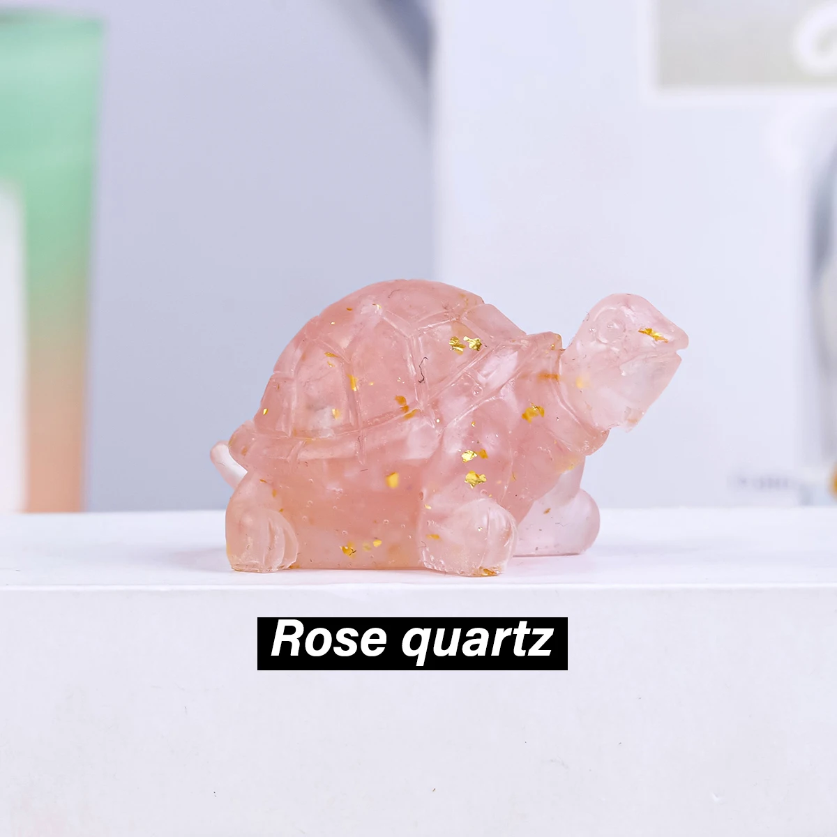 卸売天然クリスタルヒーリングローズクォーツ彫刻カーフトレジン