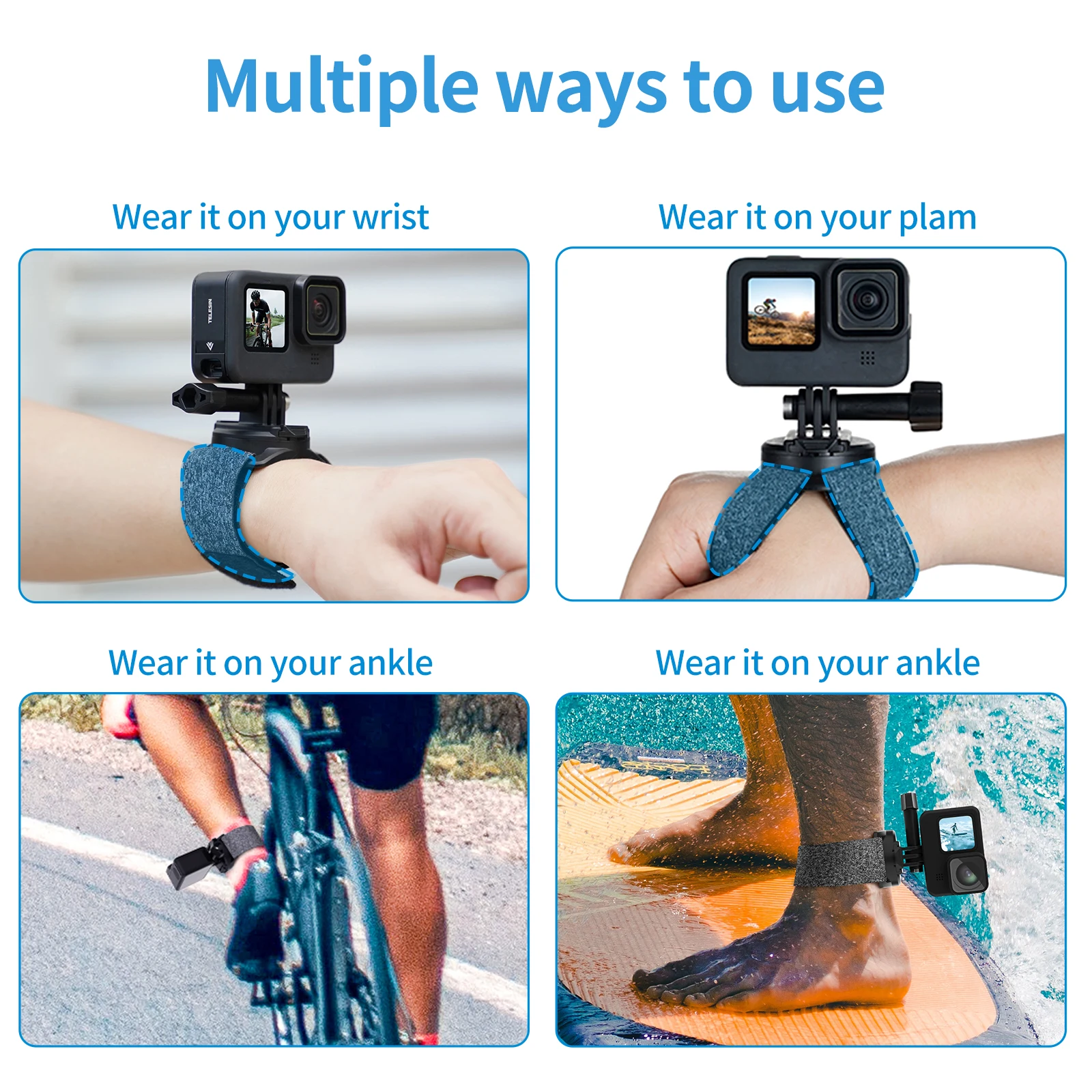 Supporto Da Polso Per GoPro E Action Cam - Braccio Regolabile 360°, Per Riprese Sportive - Foto 12