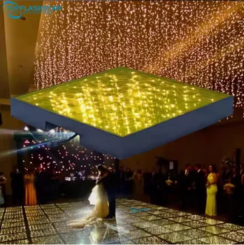 Led Light Dance Floor 3D Dance Floor Wired RGB Starry Pure Color LED Dance Floor Light Effect for Wedding Events