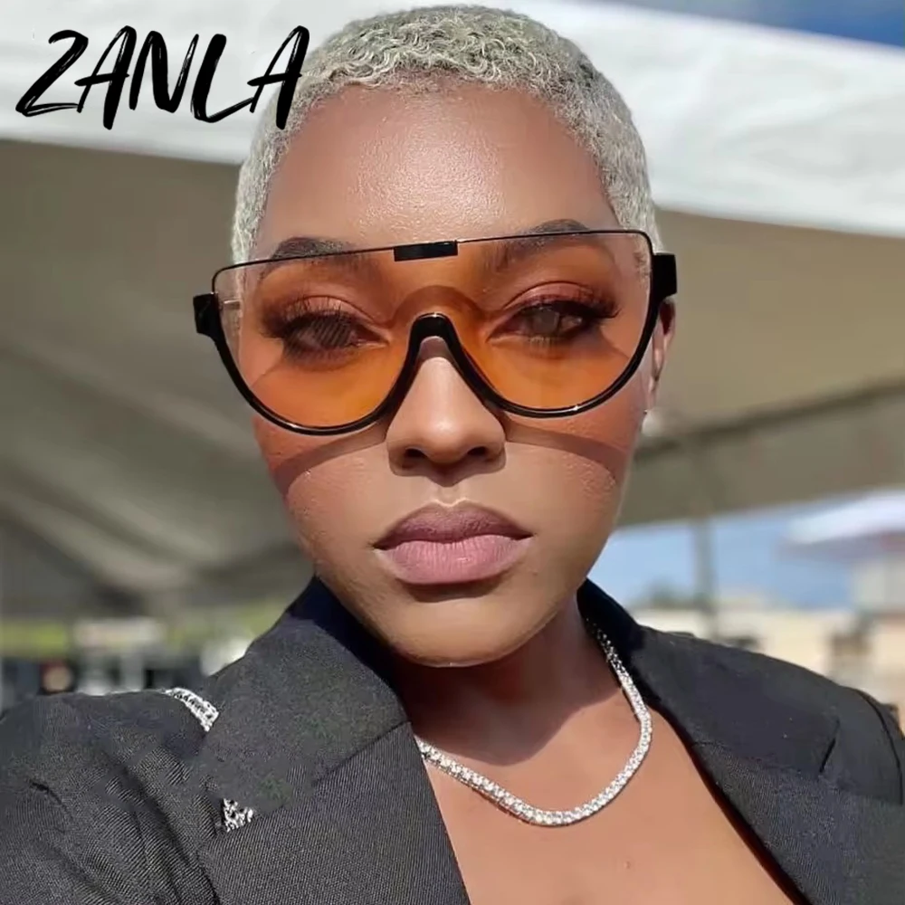 Fashion- Orange Oversized Women’s Sunglasses Oversized Orange Sunglasses Oversized One Piece Lens Orange  main image 2