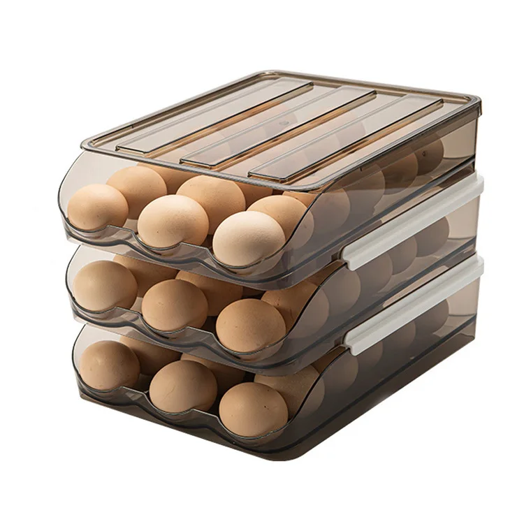 Egg Holder Smart Stackable Egg Storage Box Automatic Rolling