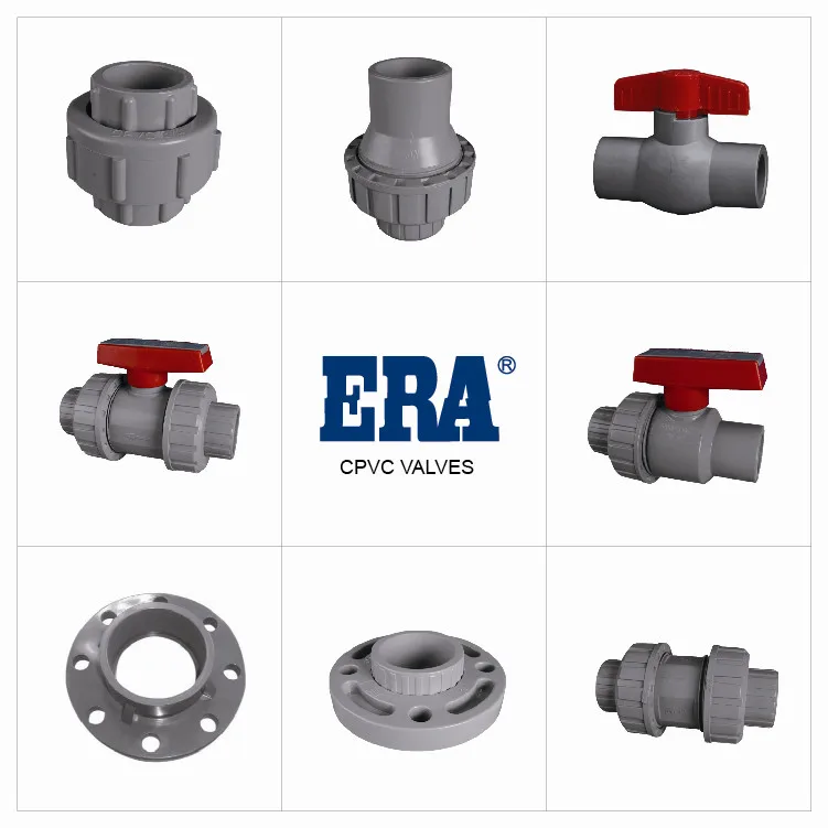 ERA PVC/CPVC Plastic Valves and Fittings Plastic Pipe Fittings with Socket or Thread CPVC  Female  Union Union Valve
