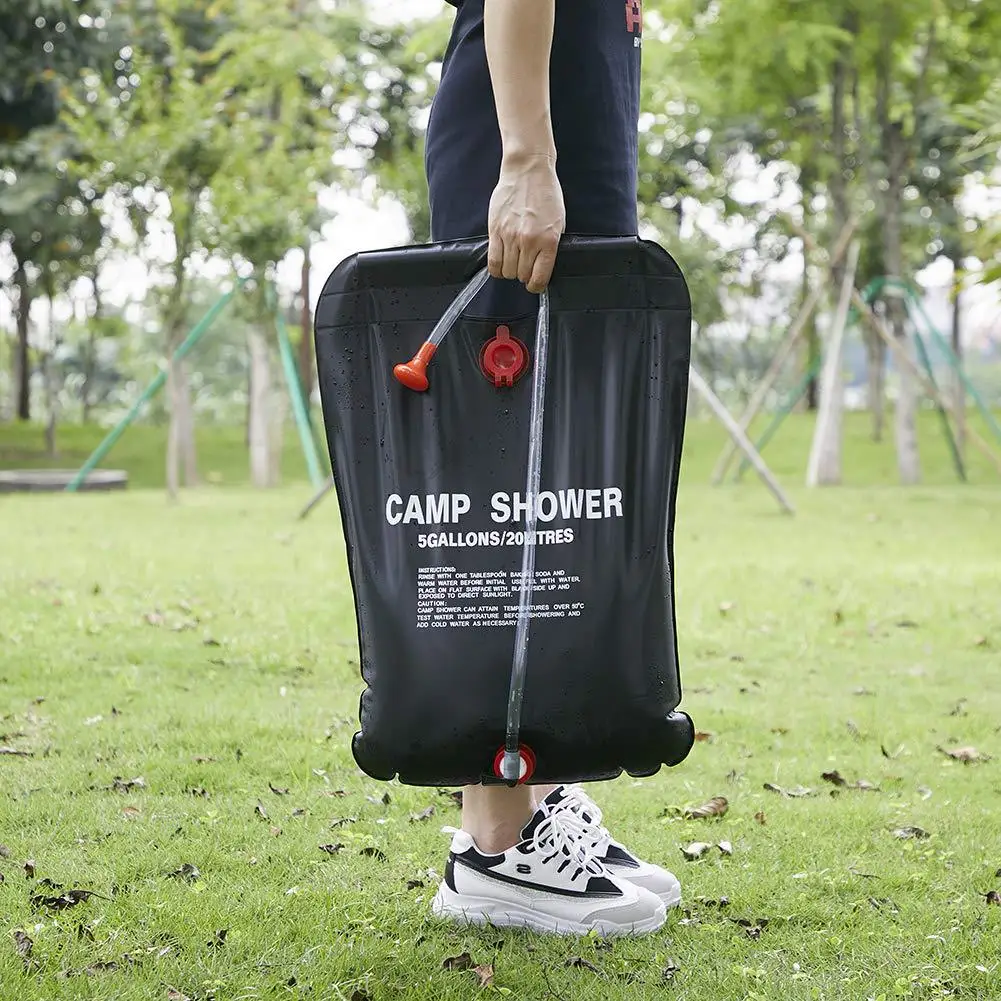 40L Portable Solar Camp Shower Bag Traveling Camping Water Carrier Foldablej$