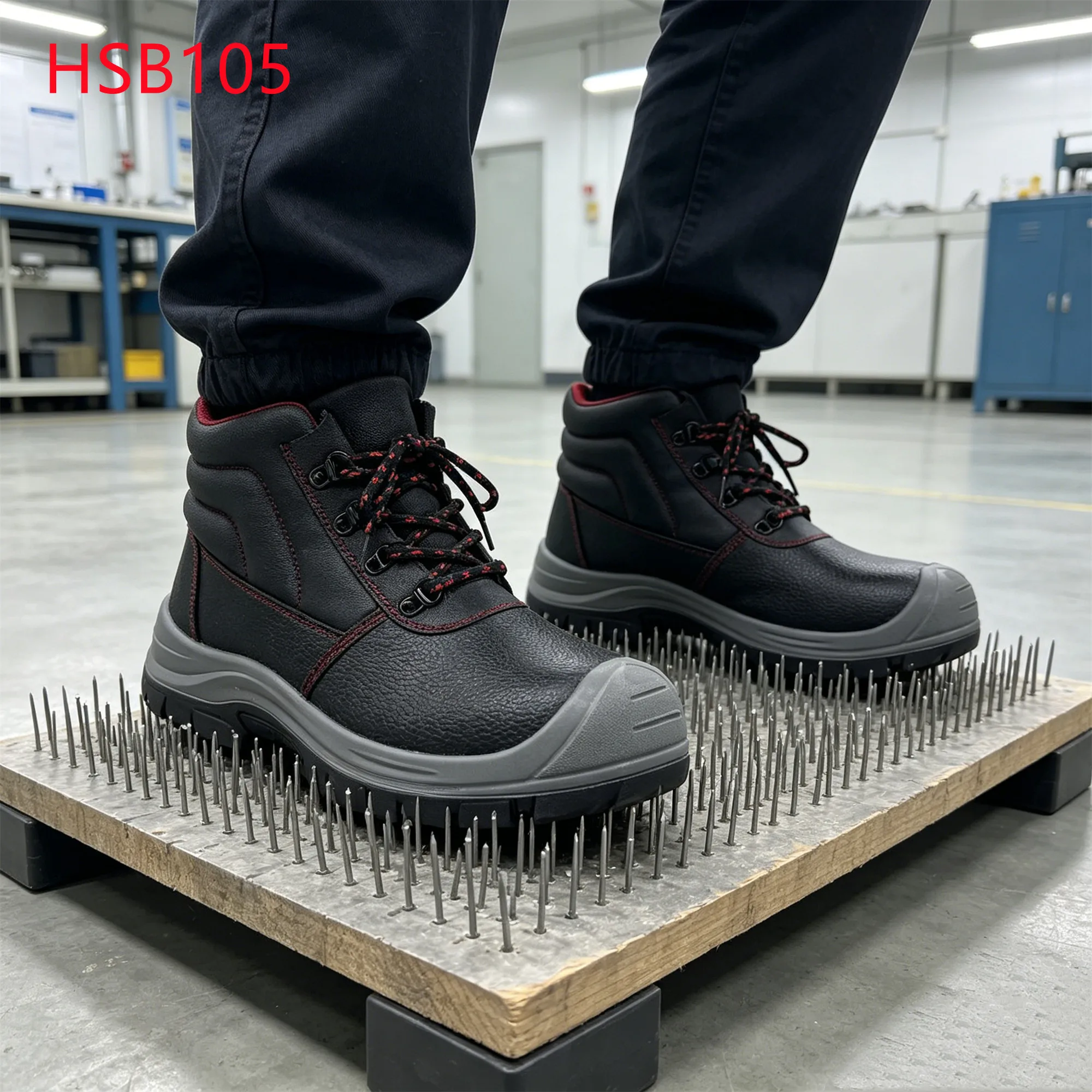 XYM,Plumbers Anti-puncture 1100N Safety Boots with Steel Toe Warehouse Acid&alkali Resistant Sole Hua Singh Work Shoes HSB105