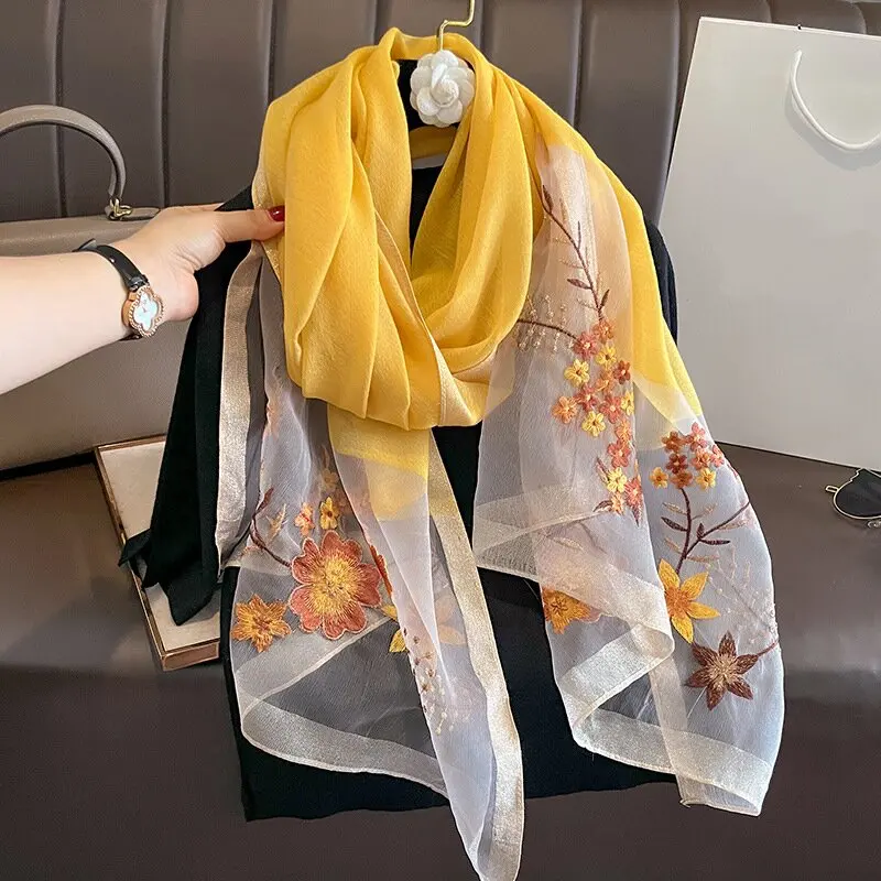 ミューラルmurral ice flower embroidery scarf ミューラルmurral ice flower embroidery scarf