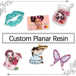 50 pieces Custom catalog designer resin planar flat back for charms decoration diy phone case