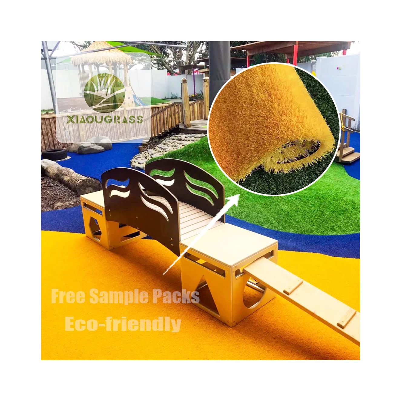 Хорошее качество искусственной травы пряжа с резиновой подложкой