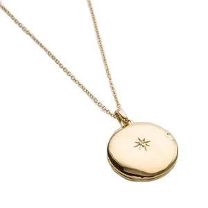 18K Gold Plated Photo Locket Pendant Necklace Wholesale Custom Engraved Necklace Diverse and Novel Styles