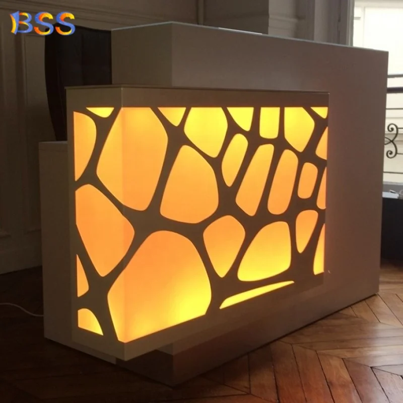 Clinic Reception Table Decoration Fashion Design Beautiful Translucent Stone Small Dental Clinic Reception Table With Light