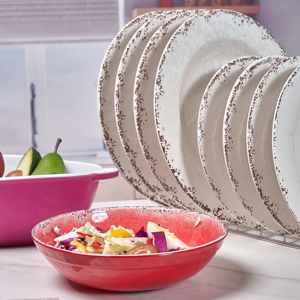 Durable Bpa Free Unbreakable Food Grade Melamine Rustic Printed Ice