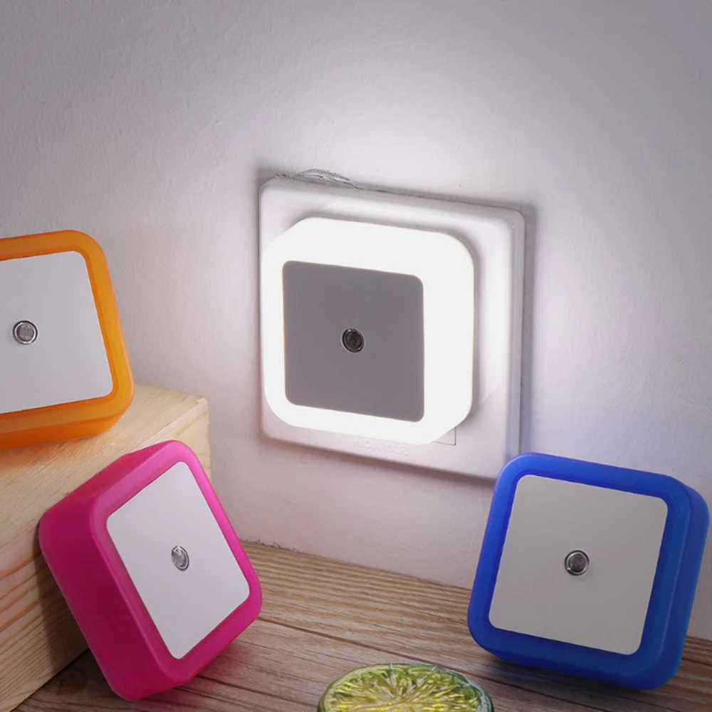 LED Night Light EU US UK Plug Novelty Mini Light Sensor Control Student Kids Living Room Bedroom Light