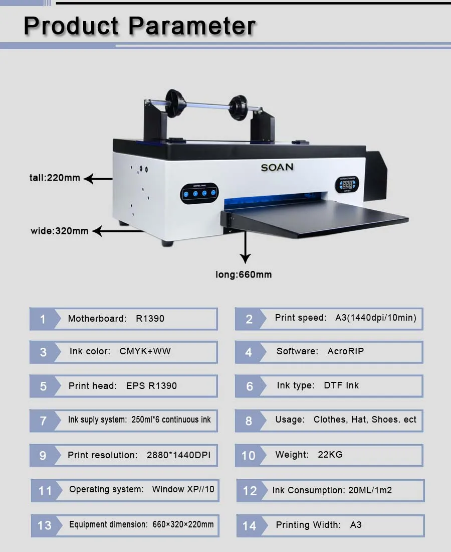 A3サイ✖︎4 A4×5 A3サイズDTFプリンターマシンR1390 L1800プリントヘッド服印刷機