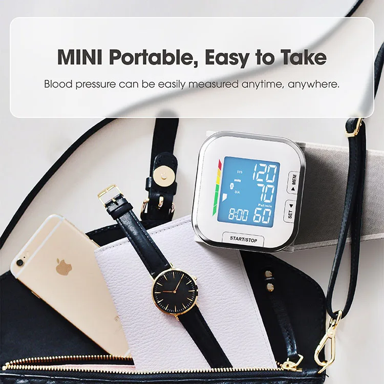 TRANSTEK Portable and Light LCD Display BP Apparatus Wrist Automatic Digital Blood Pressure Checking Monitor Machine