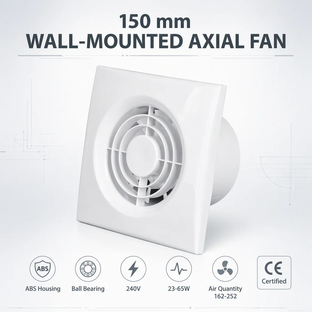 Axial Flow Fan, 150, ABS, Wall - detail 6