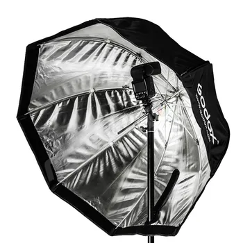 GODOX-120cm 47.3in Portable Octagon Reflective Umbrella Silver with Portable Octabox for Studio Photography Flash Speedlight detail image