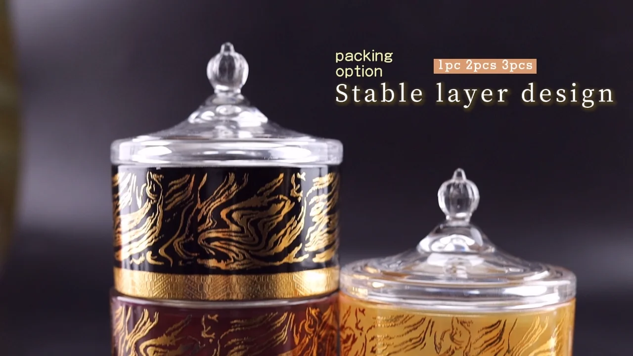 Wholesale Round Candy Jar Storage Glass Sugar Pot Candy Pot Set Glass