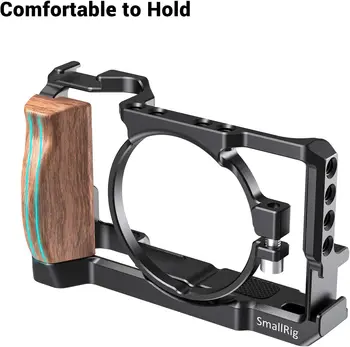 SMALLRIG Vlog Camera Cage for Sony RX100 VI Camera with Wooden Handle - 2434 detail image