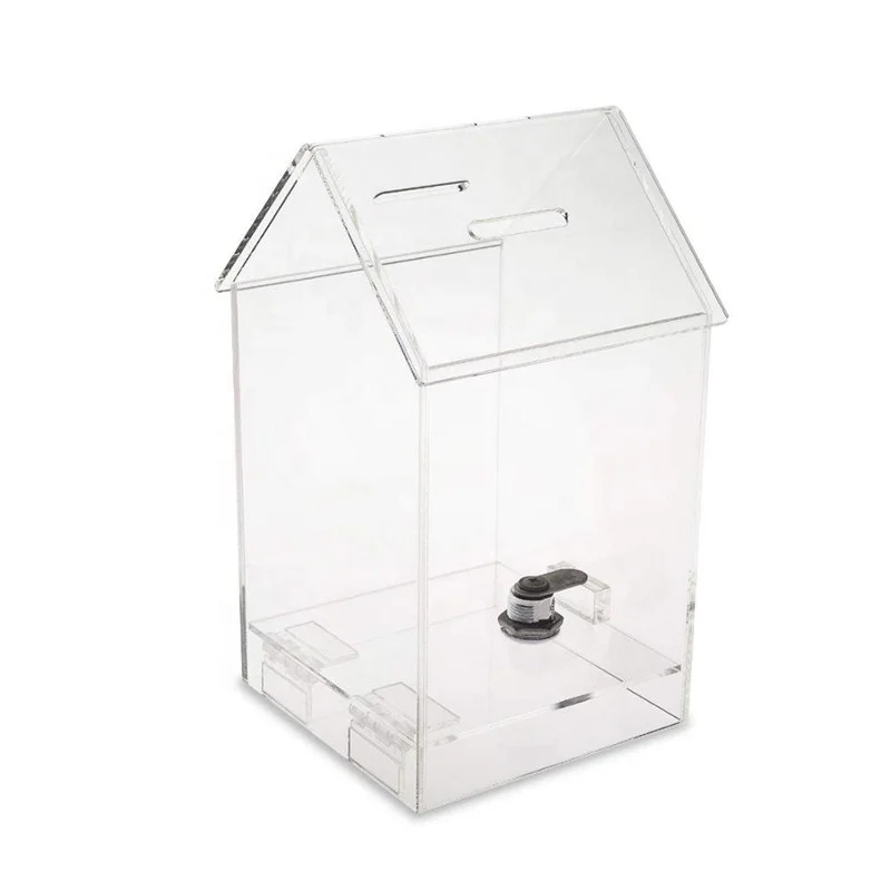 High Quality Clear Acrylic Cube Money Box for Bigger Contributions