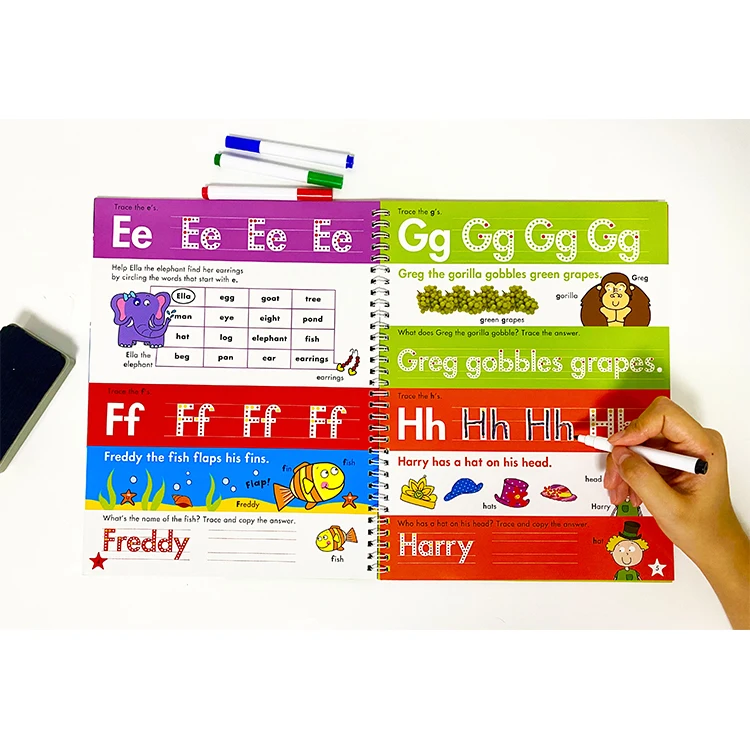 Custom Children Letter ABC Learn to Write Practice Learning Wipe and Clean Books