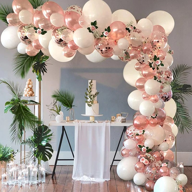 rose gold balloon arch kit party decoration for happy birthday