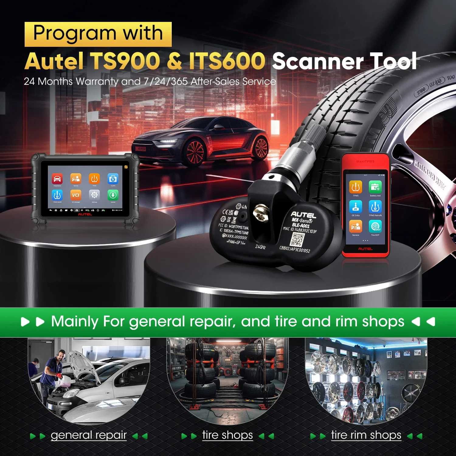 Sensor Autel BLE-A001 Terpasang