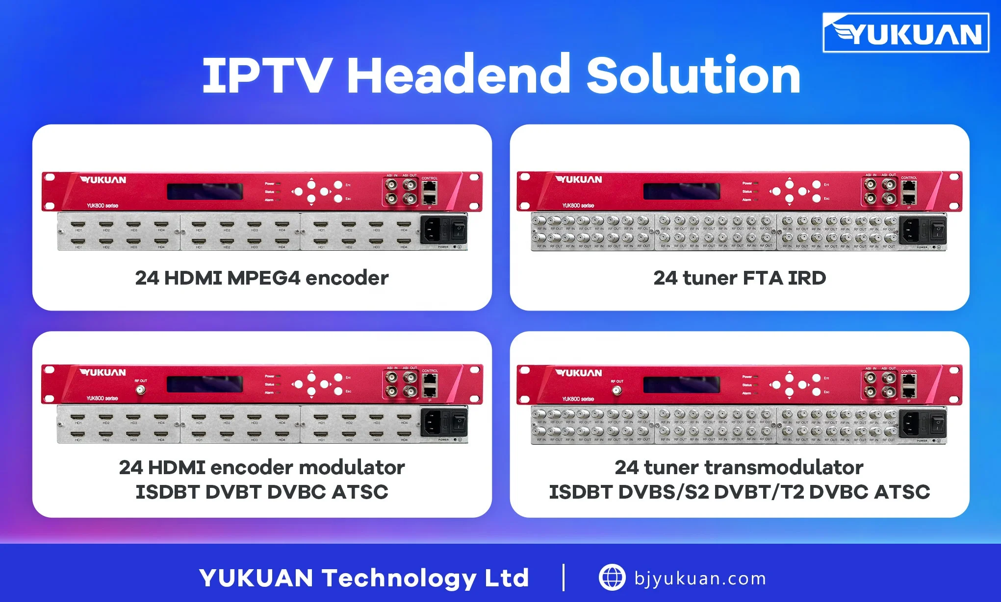 24 Ch HD MI to RF Brazil ISDB T DVB T2 DVB S2  Modulator Encoder IPTV Headend
