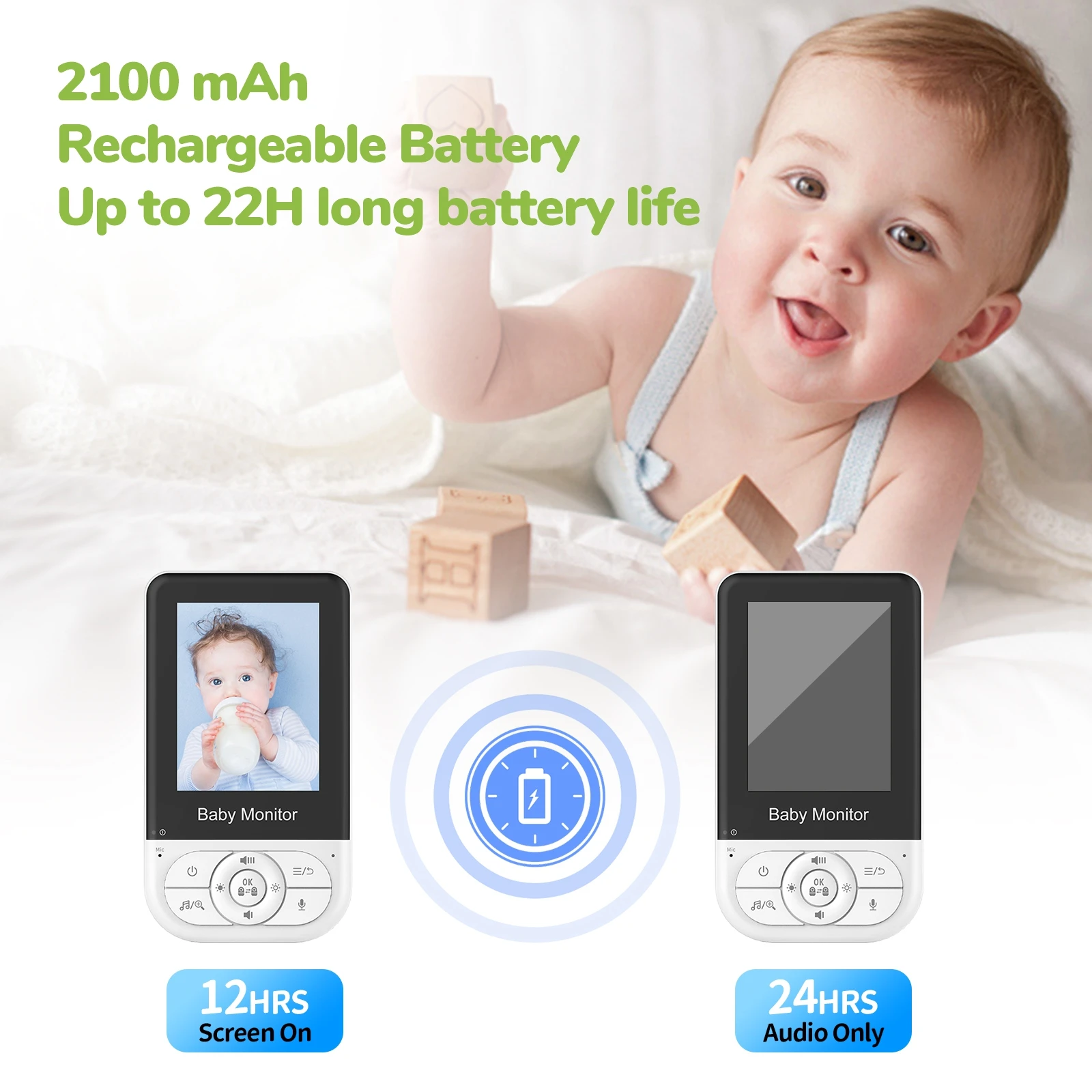 2.8 Inch 4X Zoom Baby Monitor With Camera Babyfoon Crying Alarm Temperature Detection Baby Security Camera Monitoring