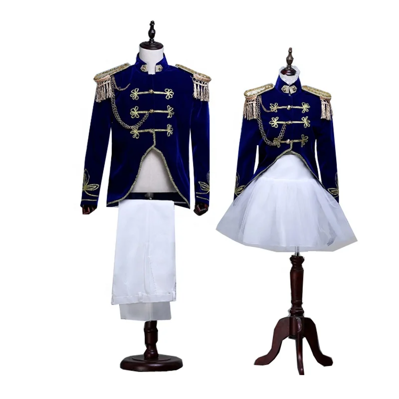 Mens King Prince Renaissance Medieval Cosplay Costume Coat+Pants Full Set Outfit 
