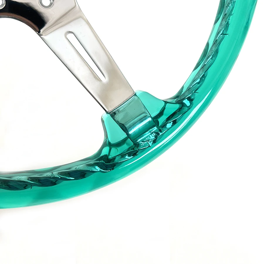 350mm Twist Crystal Acrylic Sport Racing Steering Wheel for